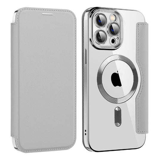 Θήκη MagSafe για Apple iPhone 13 Pro Max, Techsuit, SmartMag Book, Γκρι