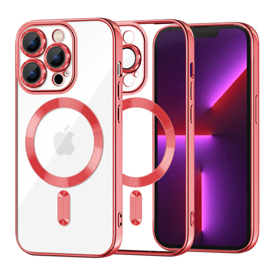 MagSafe Case for Apple iPhone 13 Pro, Techsuit, Luxury Crystal, Red
