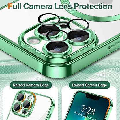 MagSafe Case for Apple iPhone 13 Pro, Techsuit, Luxury Crystal, Light Green