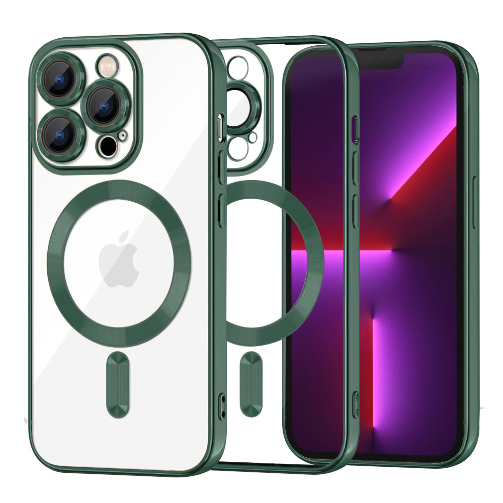 Θήκη MagSafe για Apple iPhone 13 Pro, Techsuit, Luxury Crystal, Σκούρο Πράσινο