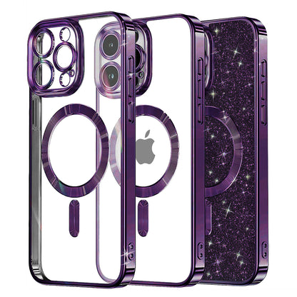 Θήκη MagSafe για Apple iPhone 13 Pro, Techsuit, Luxury Glitter, Σκούρο Μωβ