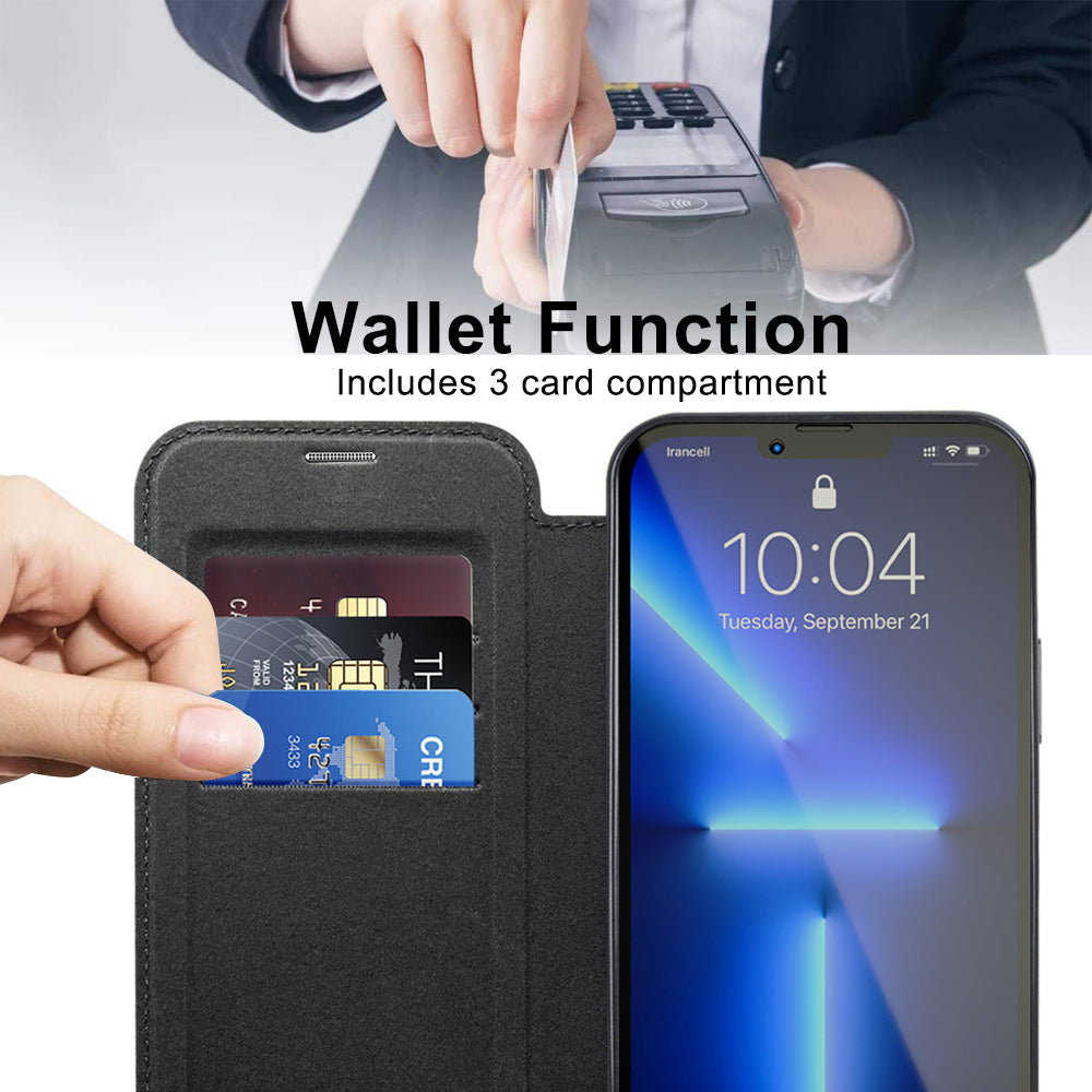 Θήκη MagSafe για Apple iPhone 13 Pro, Techsuit, SmartMag Book, Μαύρη