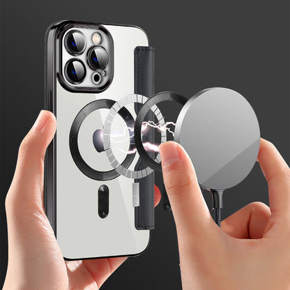 Θήκη MagSafe για Apple iPhone 13 Pro, Techsuit, SmartMag Book, Μαύρη