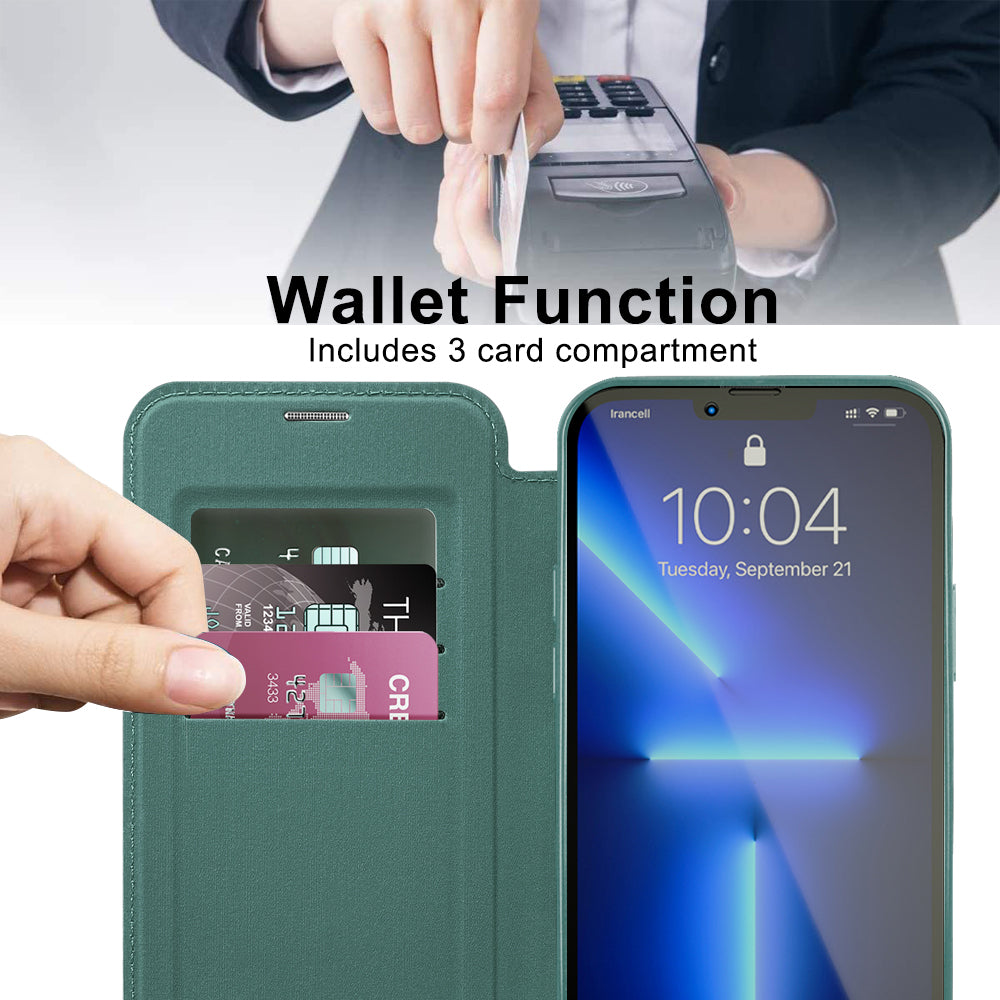 Θήκη MagSafe για Apple iPhone 13 Pro, Techsuit, SmartMag Book, Πράσινο