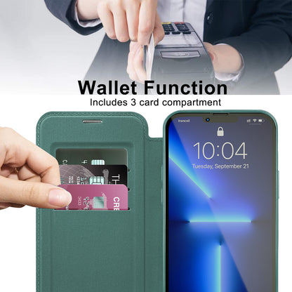 Θήκη MagSafe για Apple iPhone 13 Pro, Techsuit, SmartMag Book, Πράσινο