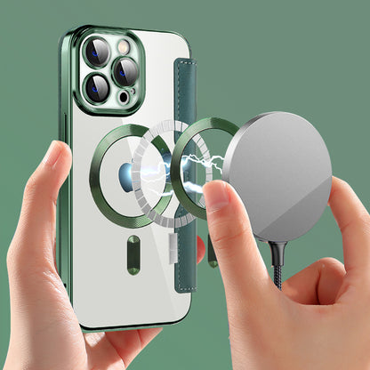 Θήκη MagSafe για Apple iPhone 13 Pro, Techsuit, SmartMag Book, Πράσινο
