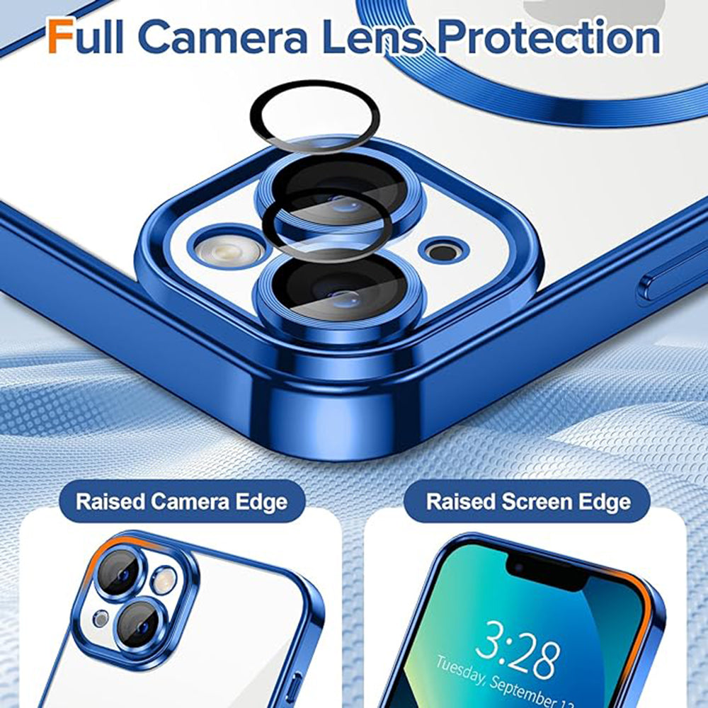 MagSafe Case for Apple iPhone 13, Techsuit, Luxury Crystal, Dark Blue