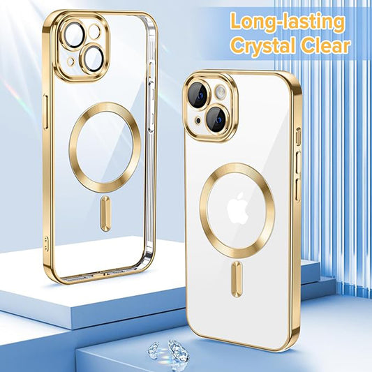 Θήκη MagSafe για Apple iPhone 13, Techsuit, Luxury Crystal, Χρυσή
