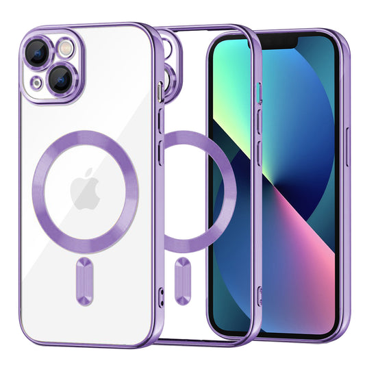 Θήκη MagSafe για Apple iPhone 13, Techsuit, Luxury Crystal, Ανοιχτό Μωβ