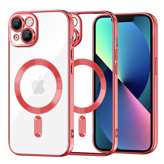MagSafe Case for Apple iPhone 13, Techsuit, Luxury Crystal, Red