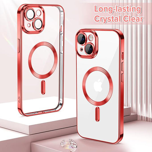 MagSafe Case for Apple iPhone 13, Techsuit, Luxury Crystal, Red