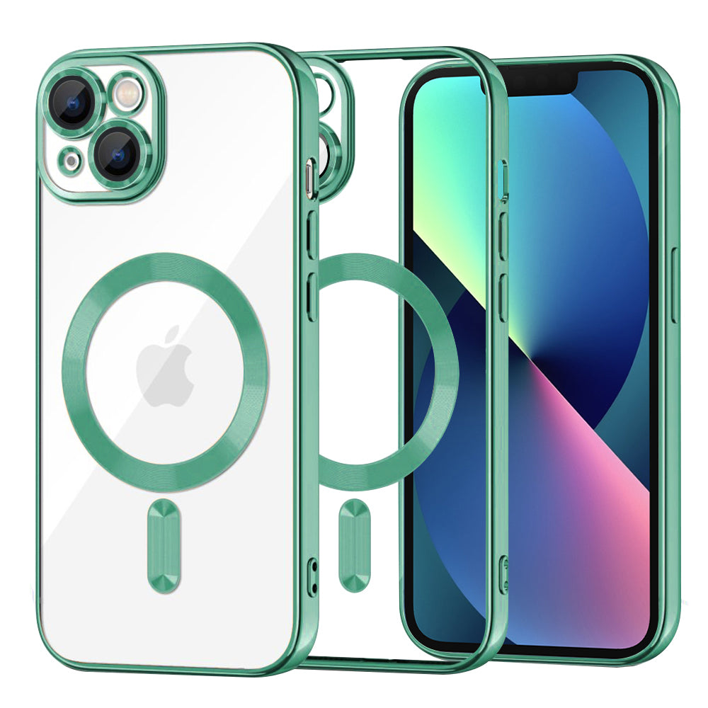 Θήκη MagSafe για Apple iPhone 13, Techsuit, Luxury Crystal, Ανοιχτό Πράσινο