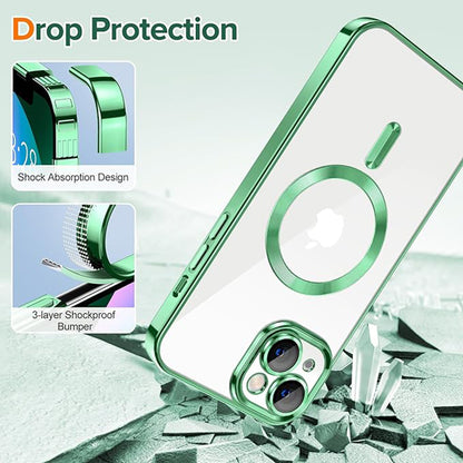 Θήκη MagSafe για Apple iPhone 13, Techsuit, Luxury Crystal, Ανοιχτό Πράσινο