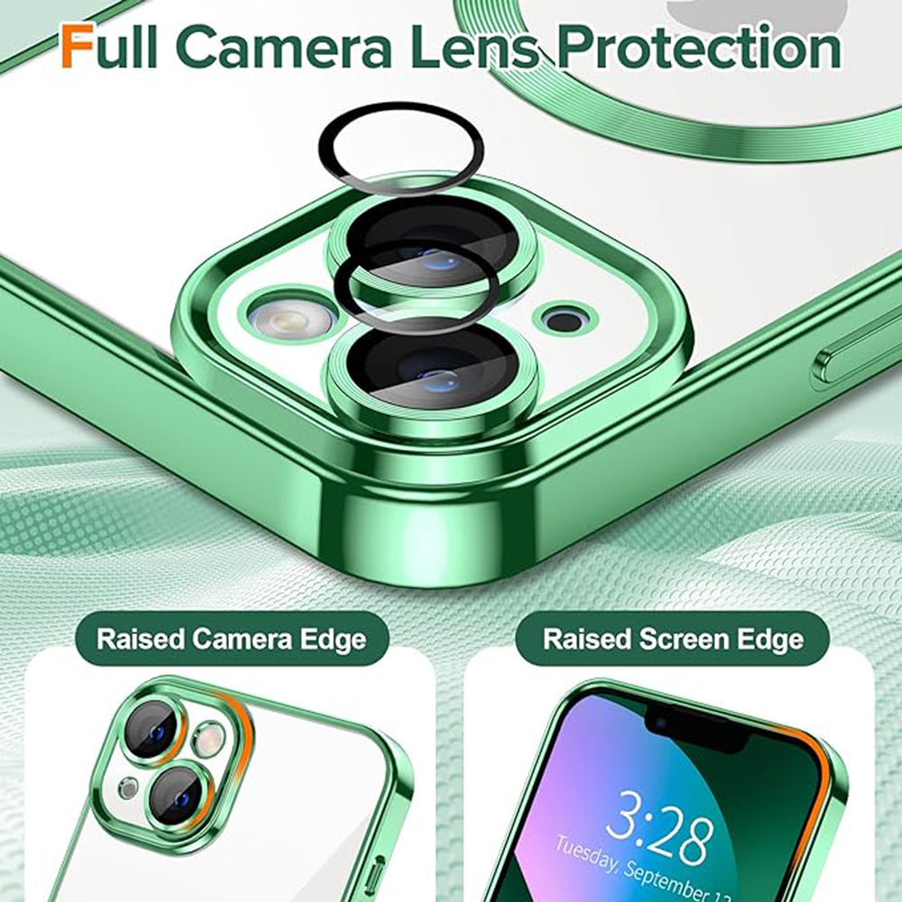 Θήκη MagSafe για Apple iPhone 13, Techsuit, Luxury Crystal, Ανοιχτό Πράσινο