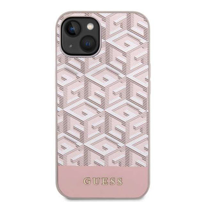 MagSafe Case for Apple iPhone 14, Guess, GCube Stripes, Pink