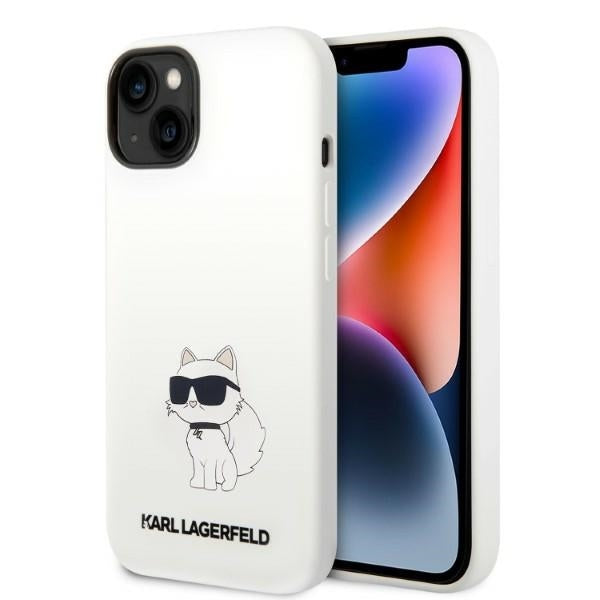 Θήκη MagSafe για Apple iPhone 14 Plus, Karl Lagerfeld, Silicone Choupette, Λευκή