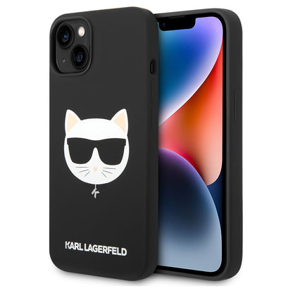 Θήκη MagSafe για Apple iPhone 14 Plus, Karl Lagerfeld, Silicone Choupette's Head, Μαύρη