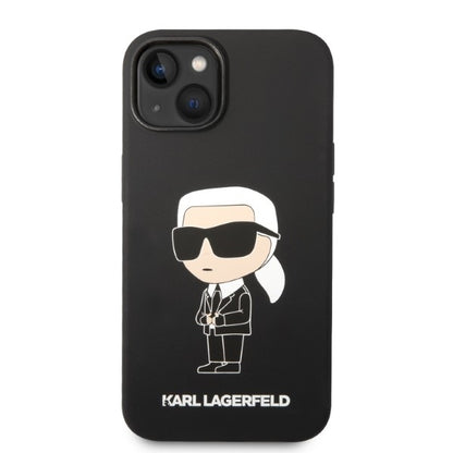 Θήκη MagSafe για Apple iPhone 14 Plus, Karl Lagerfeld, Silicone Ikonik Karl, Μαύρη