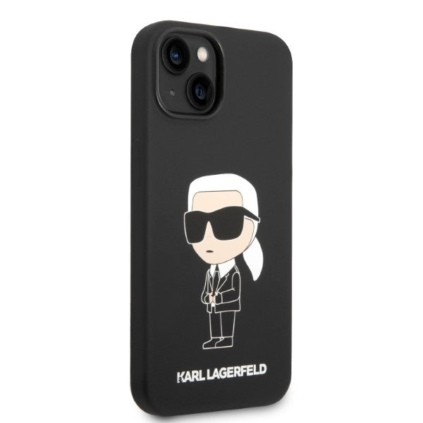 Θήκη MagSafe για Apple iPhone 14 Plus, Karl Lagerfeld, Silicone Ikonik Karl, Μαύρη