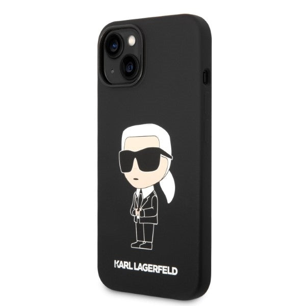 Θήκη MagSafe για Apple iPhone 14 Plus, Karl Lagerfeld, Silicone Ikonik Karl, Μαύρη