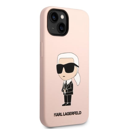 Θήκη MagSafe για Apple iPhone 14 Plus, Karl Lagerfeld, Silicone Ikonik Karl, Ροζ