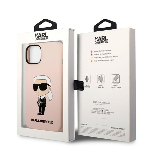 Θήκη MagSafe για Apple iPhone 14 Plus, Karl Lagerfeld, Silicone Ikonik Karl, Ροζ