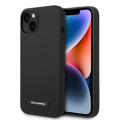 Θήκη MagSafe για Apple iPhone 14 Plus, Karl Lagerfeld, Silicone Plaque, Μαύρη