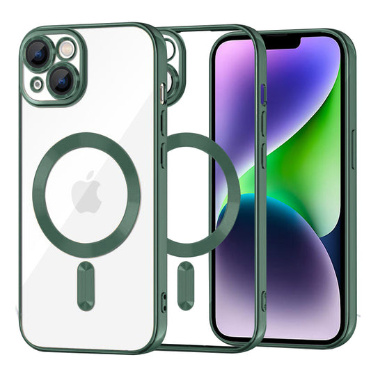 Θήκη MagSafe για Apple iPhone 14 Plus, Techsuit, Luxury Crystal, Σκούρο Πράσινο