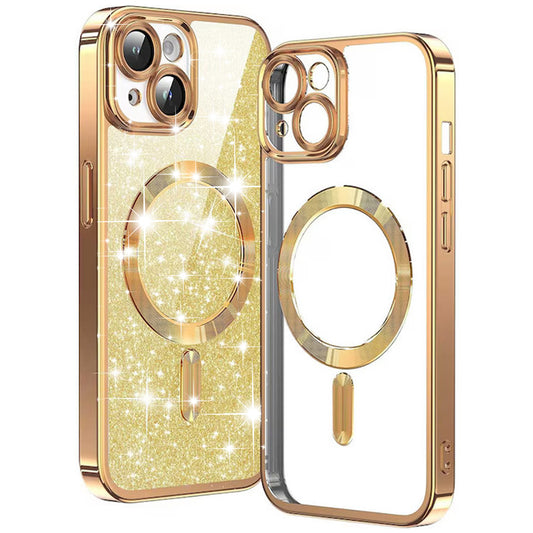 Θήκη MagSafe για Apple iPhone 14 Plus, Techsuit, Luxury Glitter, Χρυσή