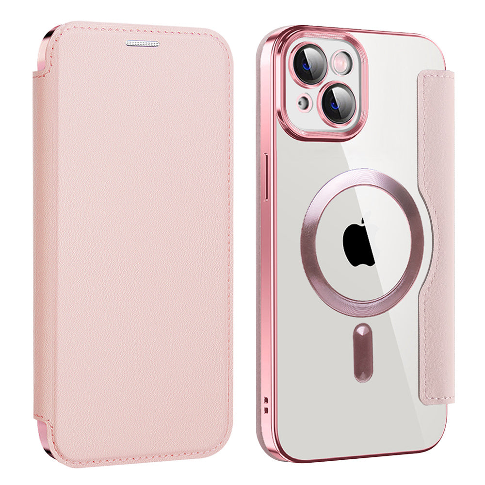 Θήκη MagSafe για Apple iPhone 14 Plus, Techsuit, SmartMag Book, Ροζ