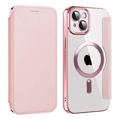Θήκη MagSafe για Apple iPhone 14 Plus, Techsuit, SmartMag Book, Ροζ