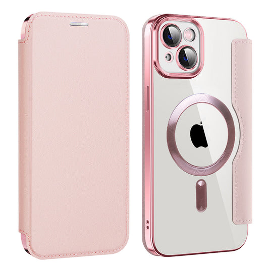Θήκη MagSafe για Apple iPhone 14 Plus, Techsuit, SmartMag Book, Ροζ