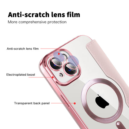 Θήκη MagSafe για Apple iPhone 14 Plus, Techsuit, SmartMag Book, Ροζ
