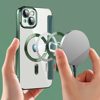 Θήκη MagSafe για Apple iPhone 14 Plus, Techsuit, SmartMag Book, Πράσινο