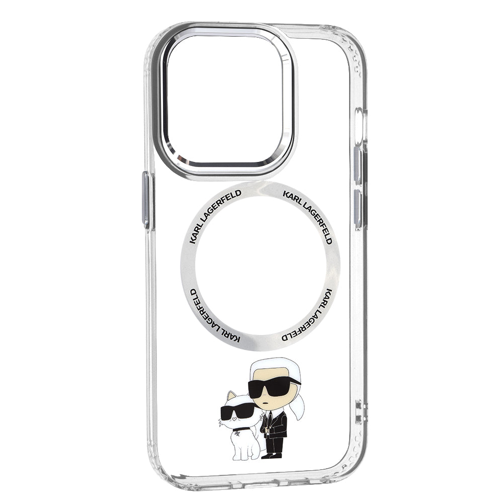 Θήκη MagSafe για Apple iPhone 14 Pro, Karl Lagerfeld, Ikonik Karl & Choupette, Διάφανη