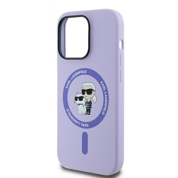 MagSafe Case for Apple iPhone 14 Pro Max, Karl Lagerfeld, Silicone Ring Karl & Choupette, Purple