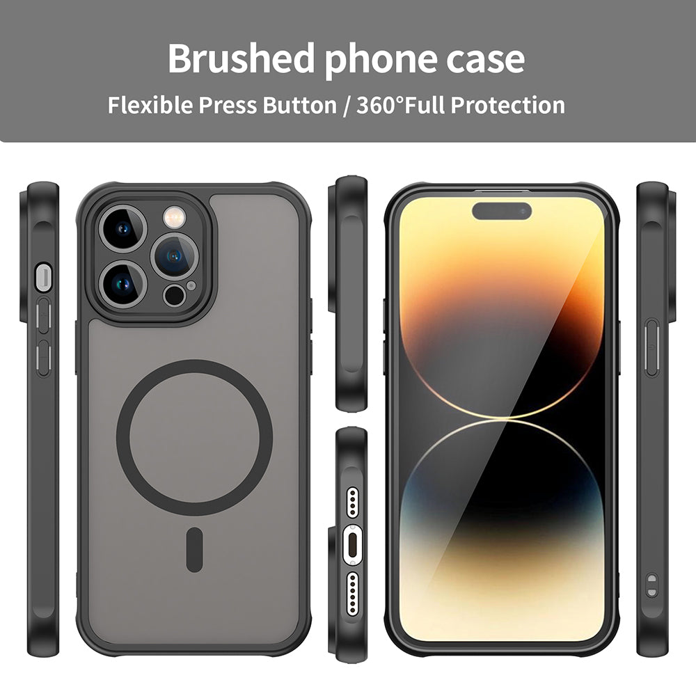 MagSafe Case for Apple iPhone 14 Pro Max, Techsuit, HaloFrost II, Black
