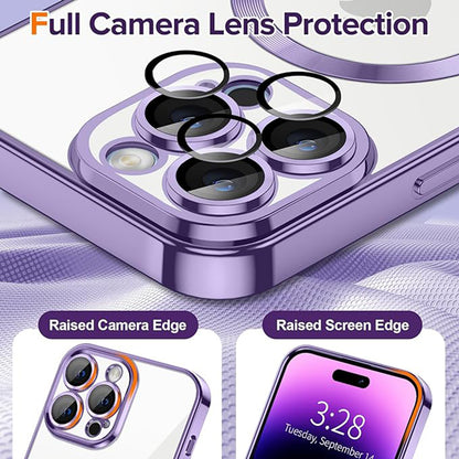 MagSafe Case for Apple iPhone 14 Pro Max, Techsuit, Luxury Crystal, Light Purple