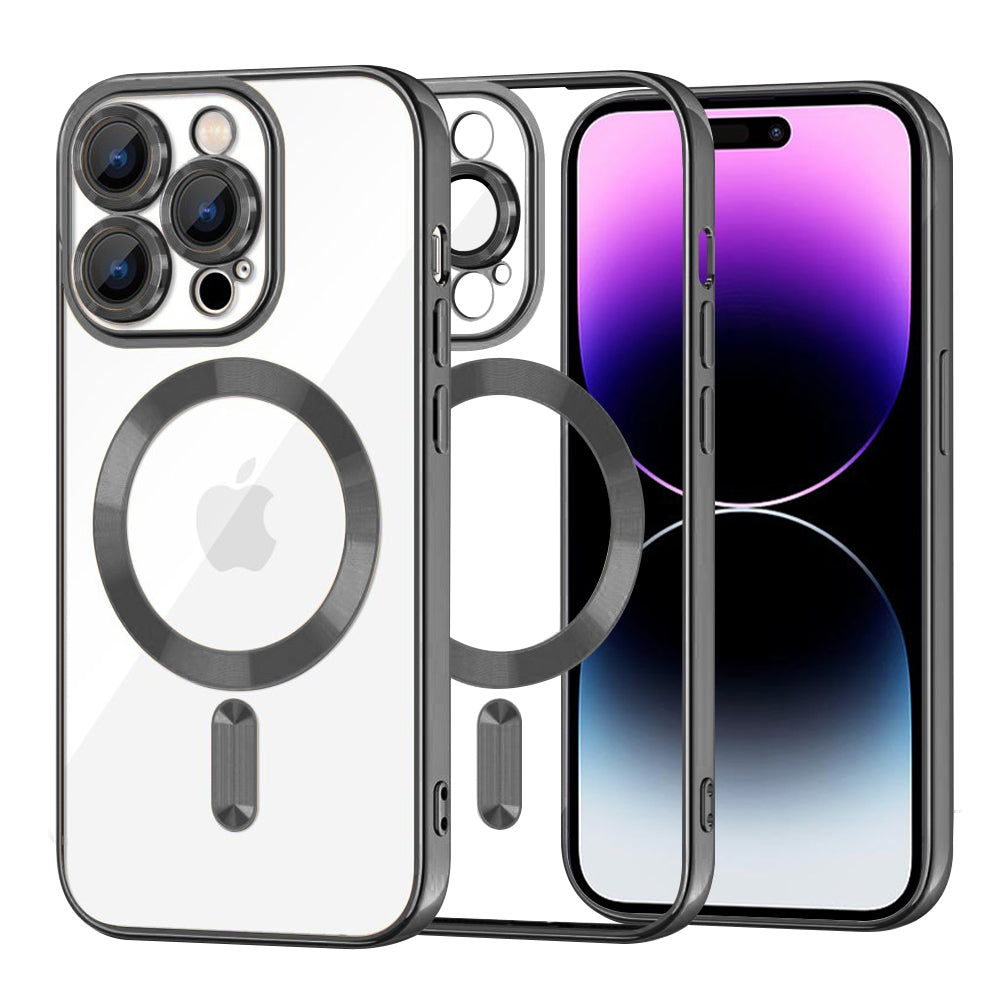 Θήκη MagSafe για Apple iPhone 14 Pro Max, Techsuit, Luxury Crystal, Μαύρη