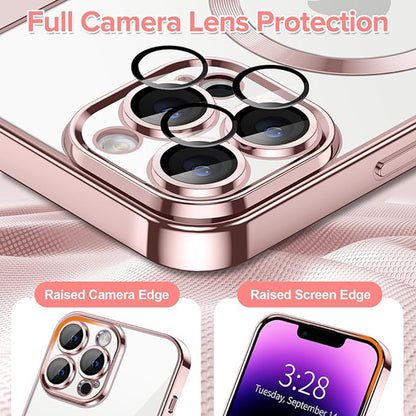 MagSafe Case for Apple iPhone 14 Pro Max, Techsuit, Luxury Crystal, Pink