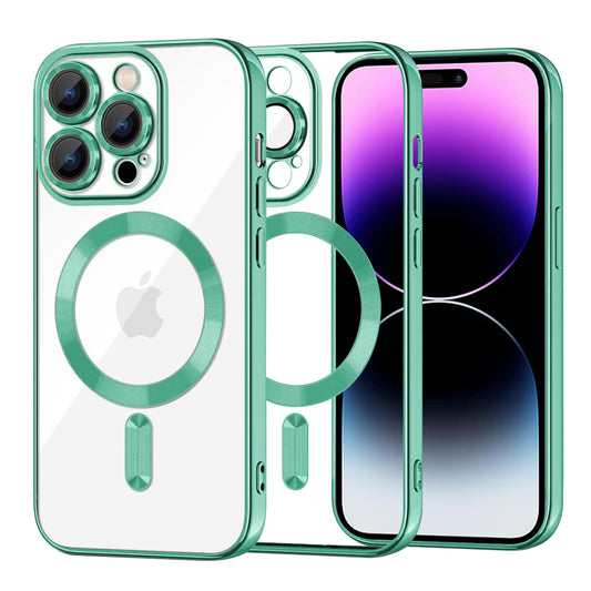 Θήκη MagSafe για Apple iPhone 14 Pro Max, Techsuit, Luxury Crystal, Ανοιχτό Πράσινο