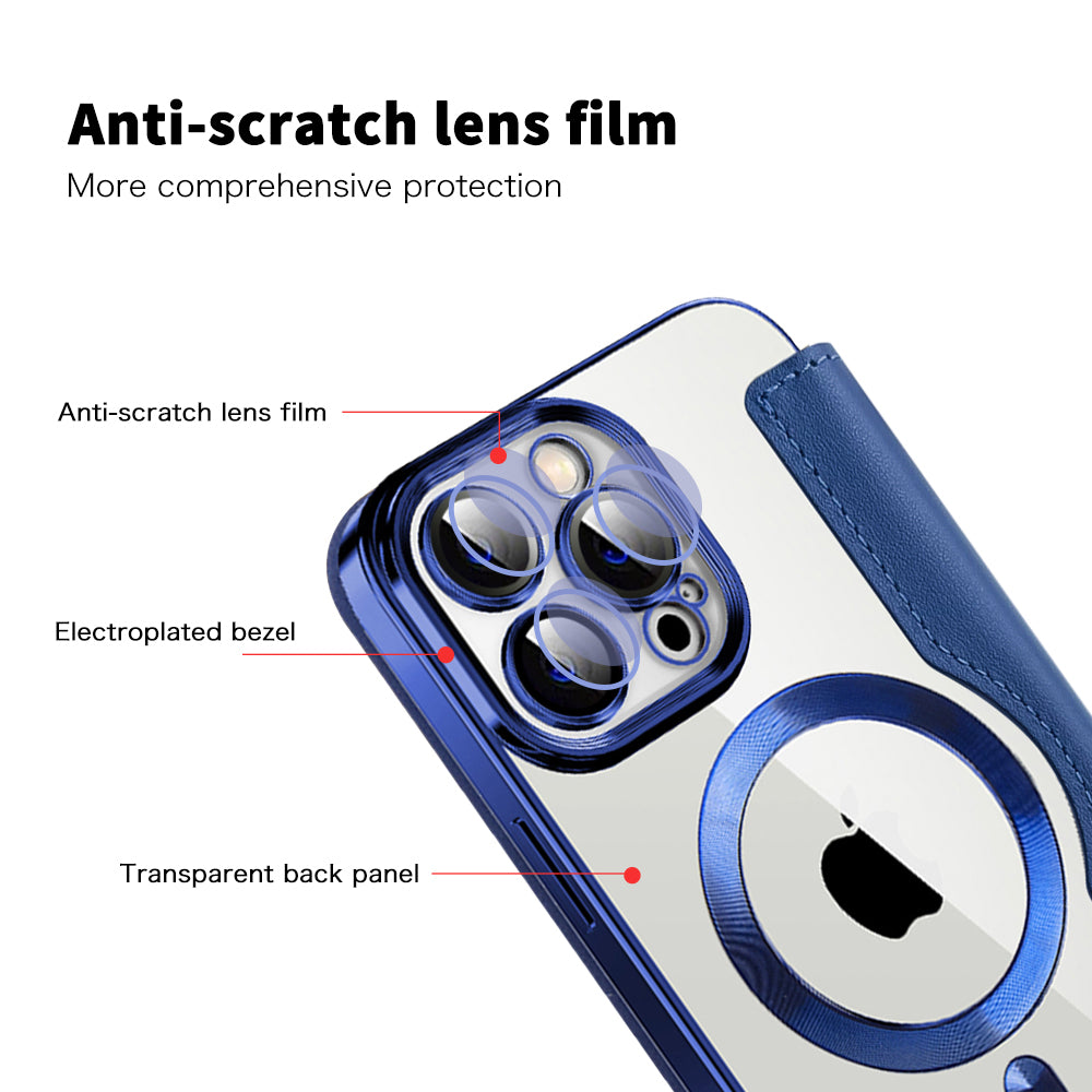 Θήκη MagSafe για Apple iPhone 14 Pro Max, Techsuit, SmartMag Book, Μπλε