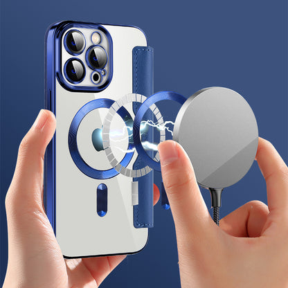 Θήκη MagSafe για Apple iPhone 14 Pro Max, Techsuit, SmartMag Book, Μπλε