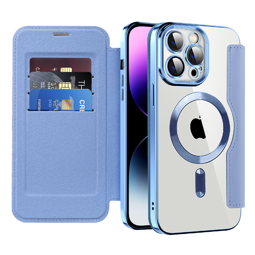 Θήκη MagSafe για Apple iPhone 14 Pro Max, Techsuit, SmartMag Book, Μπλε