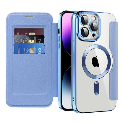 Θήκη MagSafe για Apple iPhone 14 Pro Max, Techsuit, SmartMag Book, Μπλε