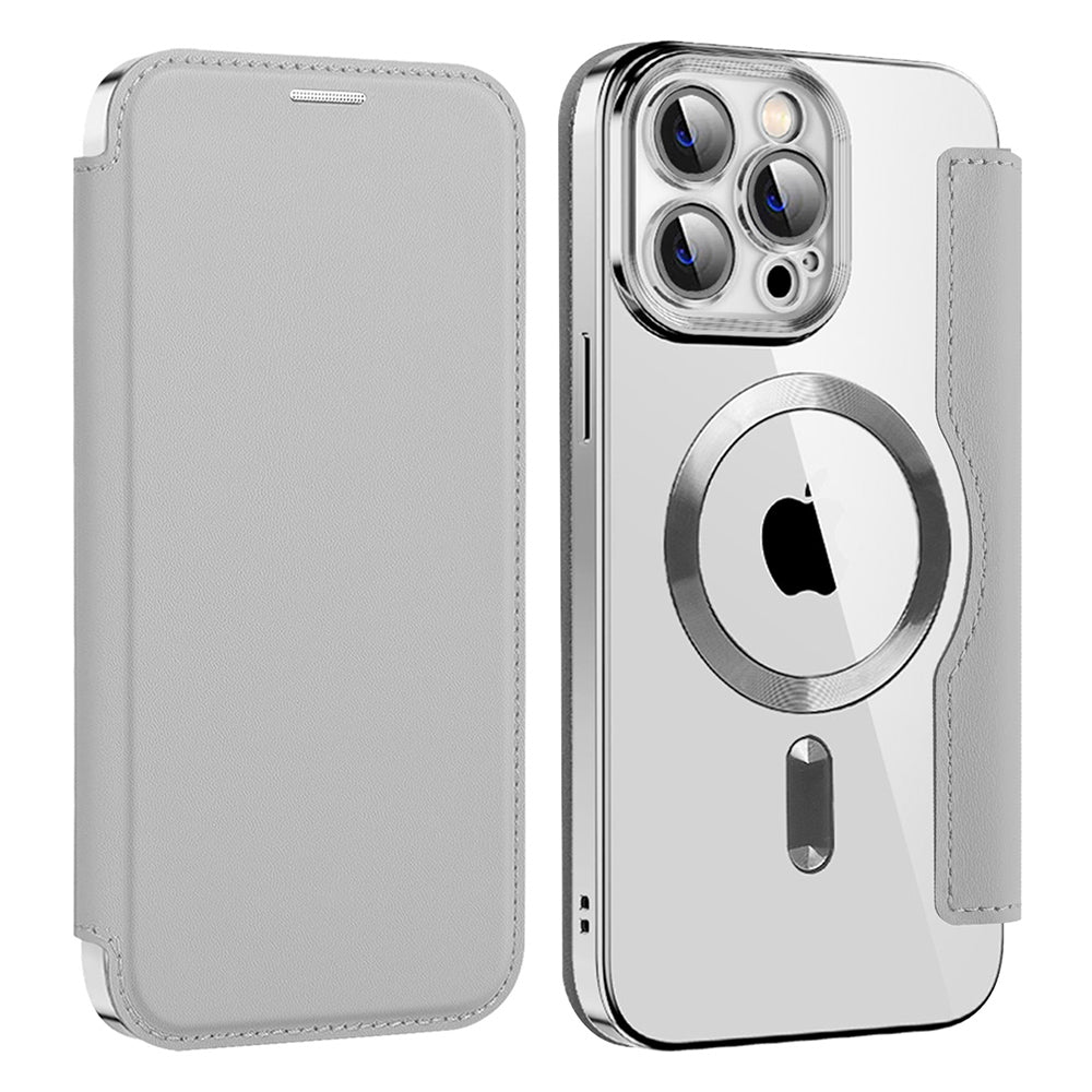 Θήκη MagSafe για Apple iPhone 14 Pro Max, Techsuit, SmartMag Book, Γκρι