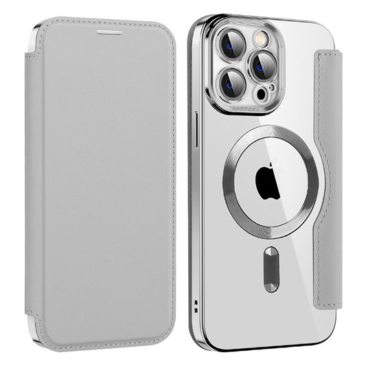 Θήκη MagSafe για Apple iPhone 14 Pro Max, Techsuit, SmartMag Book, Γκρι