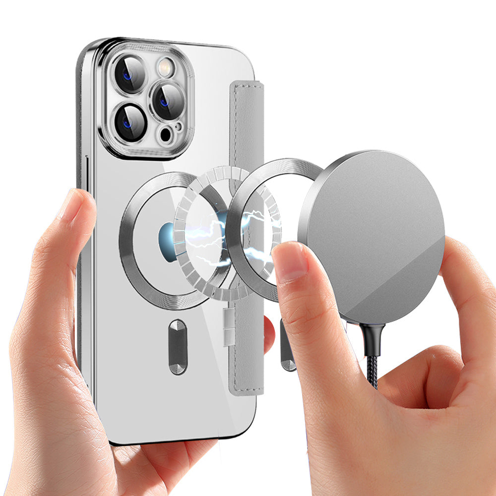 Θήκη MagSafe για Apple iPhone 14 Pro Max, Techsuit, SmartMag Book, Γκρι