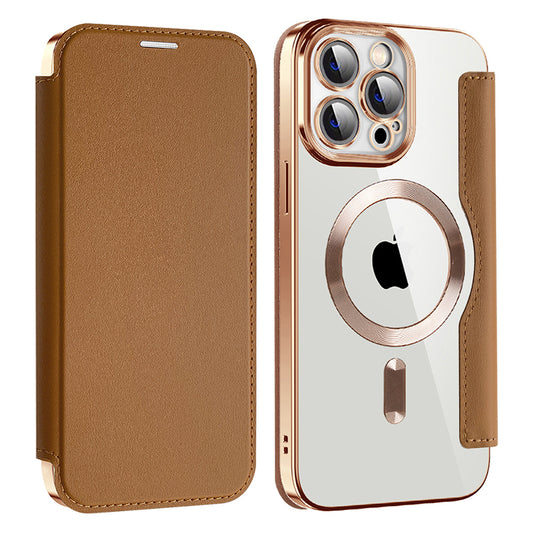 Θήκη MagSafe για Apple iPhone 14 Pro Max, Techsuit, SmartMag Book, Καφέ
