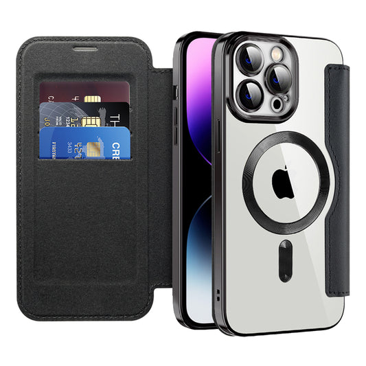 Θήκη MagSafe για Apple iPhone 14 Pro Max, Techsuit, SmartMag Book, Μαύρη